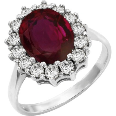 Eppi Halo prsteň s rubínom a diamantmi Zanite R38657