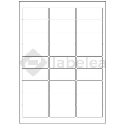 Labelea Samolepiace etikety 63,5x29,6 mm biele papierové, na hárku A4, pre laserovú a atramentovú tlač, Farba etikiet Biela, Počet hárkov v balení 100 EPY063029W027S