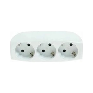 Plastrol Triple plug splitter with schuko grounding R-370/S WHITE W-32002