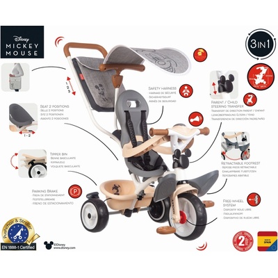Smoby Mickey Baby Balade Plus – Zboží Dáma