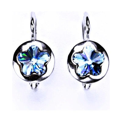 Čištín na patent s krystaly Swarovski kytička -akvamarin NK 1300