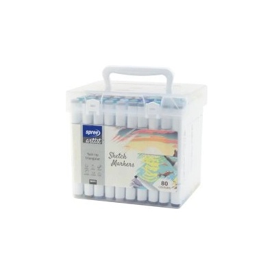 SpreeArt Двувърхи маркери 80 цвята