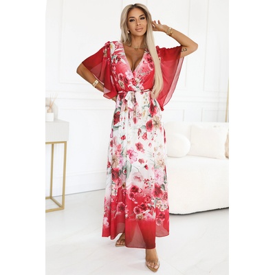 Numoco Леки прегъващи се макси рокля с цветен десен червена роза numoco | Cherven | ЖЕНИ | ЕДИН РАЗМЕР
