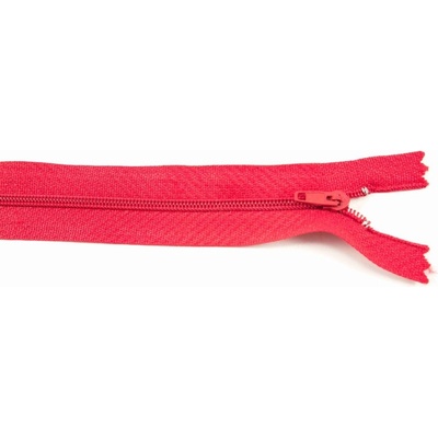 Nedeliteľný jemný plastový špirálový zips (veľkosť číslo 3) rôzne farby - dĺžka 12 cm - 60 cm 22 cm Červená