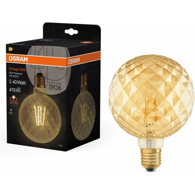 Osram atypická LED žiarovka E27 4,5 W Vintage 1906, teplá biela 4058075092037