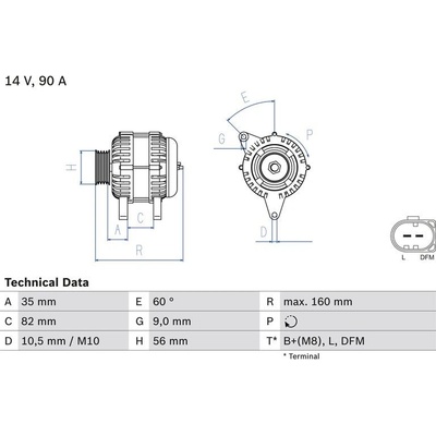 BOSCH 0 986 044 300 generátor (0986044300)
