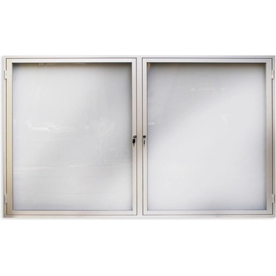 Expoint Závesná vitrína s úzkym profilom, delená dvojkrídlová 2 x B2 , 1250 x 830 x 69 mm