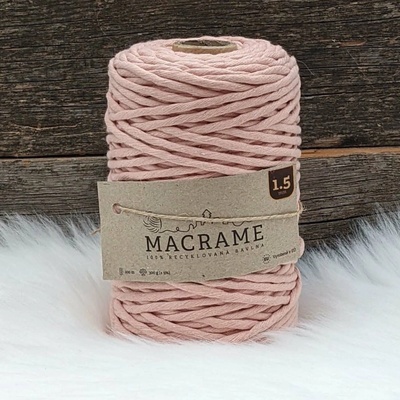 Velká vlna Macrame 1,5mm Čajová růže