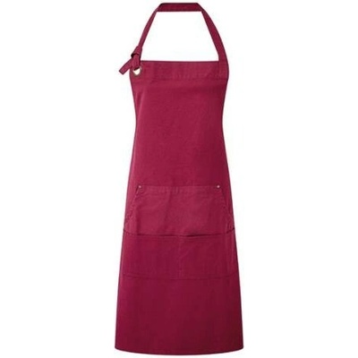 Premier Workwear Pracovní zástěra za krk s kapsami PR137 Burgundy Pantone 216 72x86cm