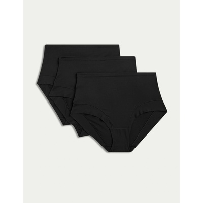 Marks & Spencer Бикини с висока талия с технология Flexifit и висок дял модал, 3 бр. Marks & Spencer черна Marks & Spencer | Cheren | ЖЕНИ | 20