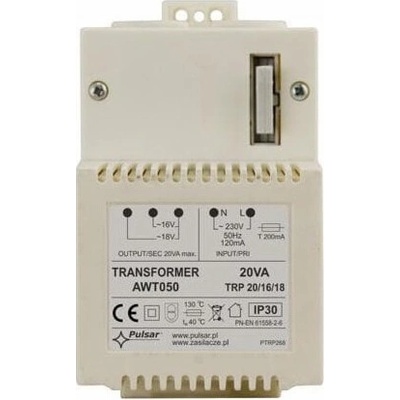 Pulsar Transformátor PULSAR AWT050 TRP 20VA/16V/18V