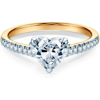 Savicki Zásnubný prsteň srdce dvojfarebné zlato laboratórny diamant SAVR96125 YW LGD 100