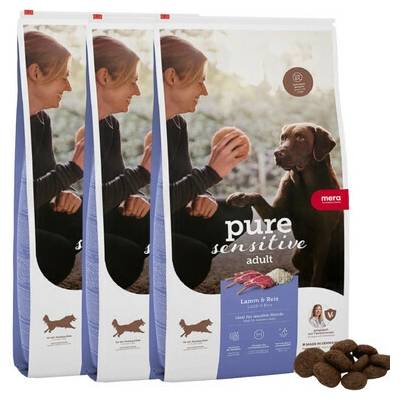 MERA Dog Pure Sensitive Adult Lamb Rice 3 x 4 kg