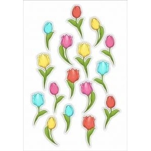 LearnHow Double-sided window decorations - Tulips 02 16pcs
