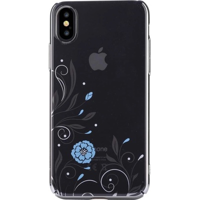 DEVIA Crystal Petunia Case - поликрабонатов кейс за iPhone XS, iPhone X (с кристали Сваровски) (сребрист)