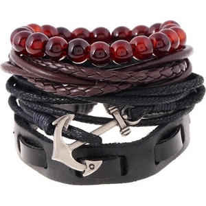 HARAHU Мъжки гривни VI-33178 Anchor - Черна KP33178