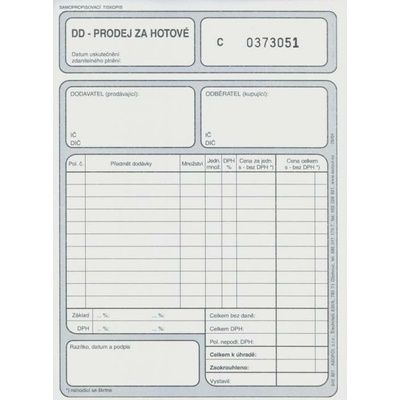 Asopol 040851 Daňový doklad A5 - prodej za hotové 2x50 COPY