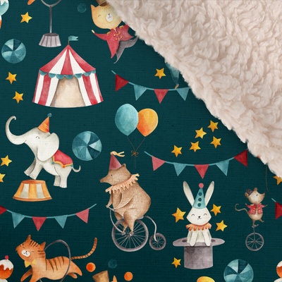 Takoy Softshell zimní s bílým beránkem premium cirkus Animals black