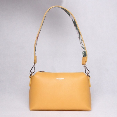 David Jones malá pevná kabelka na rameno crossbody CM5757 žlutá