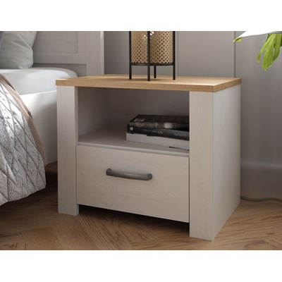 Нощно шкафче FOUR 60 cm, дъб ривиера/светла иглослистна дървесина (BHLK011-M482)