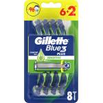 Gillette Blue 3 Мъжка самобръсначка Sensitive, 6 + 2 броя