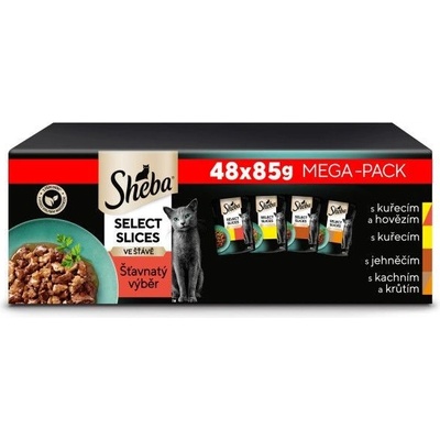 SHEBA Selection in Sauce šťavnaté príchute 48 x 85 g