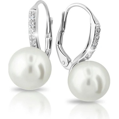 Cutie Jewellery náušnice z bieleho zlata s pravými perlami a zirkónmi Z6432-3122-50-10-X-2