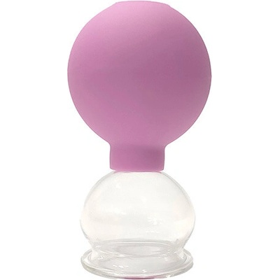 Acus Med Skleněná vakuová bublina s gumovou perlou 3,5 cm fialová