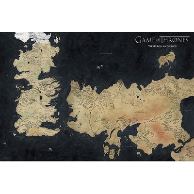 Plagát, Obraz - Game of Thrones - Westeros Map, 91.5 × 61 cm