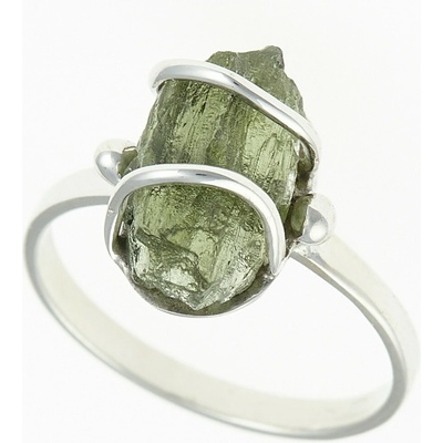 My Moldavite Stříbrný prsten s vltavínem 25 011