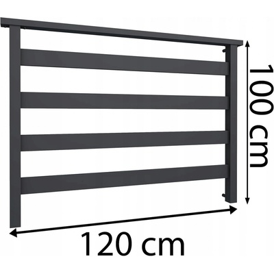 Venkovní kovové zábradlí Fello 120 cm šedé