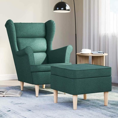 vidaXL 3307994 s podnožkou tmavě zelené textil