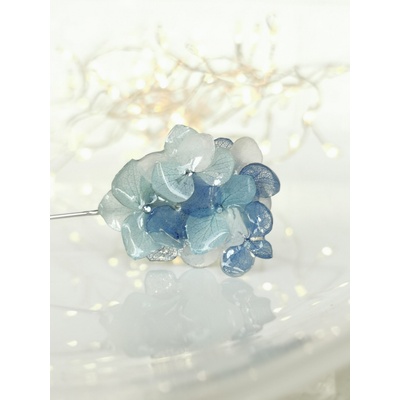 Meganflo Брошка синя хортензия - игла с перла