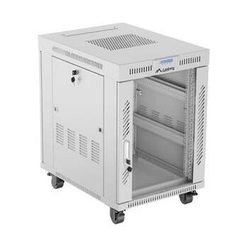 Lanberg Комуникационен шкаф, Lanberg rack cabinet 19" free-standing 15U/600x800 (flat pack) with glass door lcd grey v2 (FF01-6815-12SL)