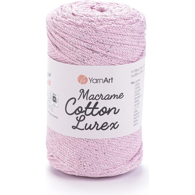 Yarn Art Macrame Cotton Lurex 732 růžová se stříbrnou nitkou