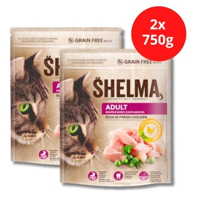 SHELMA Adult s čerstvým kuracím mäsom 2 x 0,75 kg