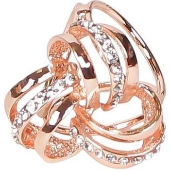 Златиста брошка-пръстен за шал с малки камъчета