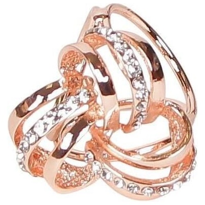 Златиста брошка-пръстен за шал с малки камъчета