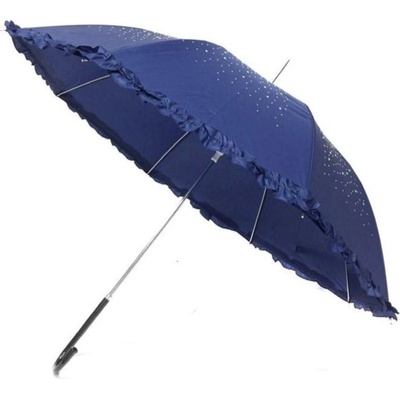 Luvia dámský elegantní holový deštník se štrasem modrý