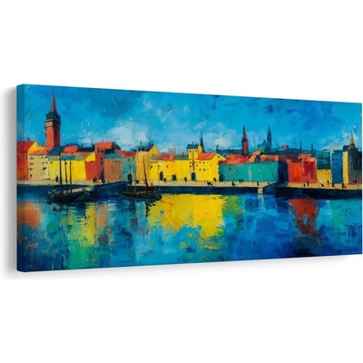 Obraz živé barvy městské krajiny - 80x40