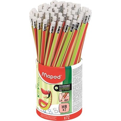 Maped Графитни моливи с гума, моливник, HB, триъгълни, MAPED "Kidy Learn", 72 броя 853602 (853602)