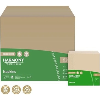HARMONY 2016 ECO CHOICE ubrousky obědové 2 vrstvý recykl hnědé 100ks 33x33cm