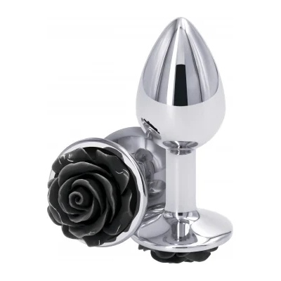 NS Novelties Малък анален разширител с розичка в черно Rear Assets S