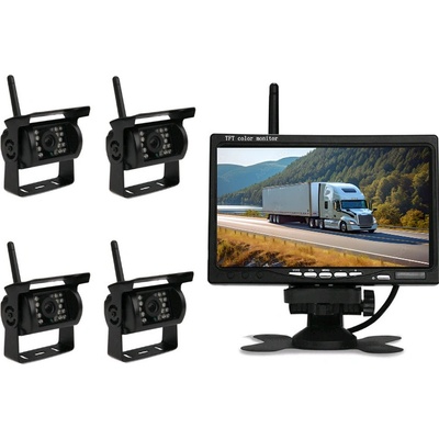 Bezdrátový digitální parkovací a couvací set XPZ-WD4, 12V-24V, 7" LCD + 4x kamera
