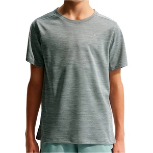 Nike Детска тениска Nike Kid's Dri-Fit Miler S/S Top Sport shirt - Smoke Grey / Heather / Reflective Silver - размер XS (704-6158-0211)