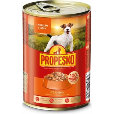 Propesko Dog kuracie a pečeň v omáčke kúsky 415 g