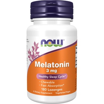 NOW FOODS Melatonin 3 mg 180 žvýkacích pastilek