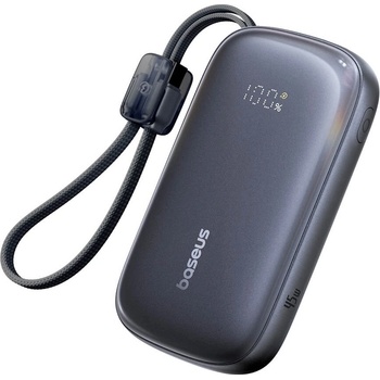 Baseus Външна батерия с вграден USB-C и Lightning кабел и USB-C, USB-А и Lightning портове - Baseus Qpow3 Ultra EnerFill Power Bank With USB-C And Lightning Cable 45W 20000mAh (черен) (E0027P00)