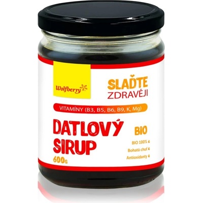Wolfberry Datlový sirup BIO přírodní sladidlo v BIO kvalitě 600 g