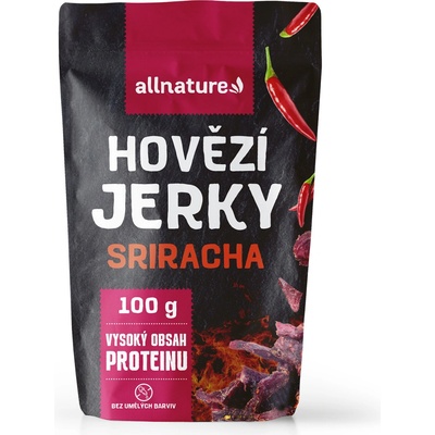 ALLNATURE BEEF Sriracha Jerky sušené mäso 100 g